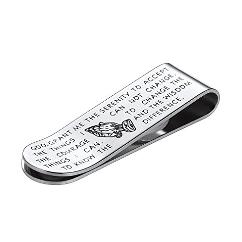 FaithHeart Geldklammer für Herren, Edelstahl Geldscheinklammer mit Betende Hände Symbol, Money Clip for Men, Geschenk für Papa Freunden von FaithHeart