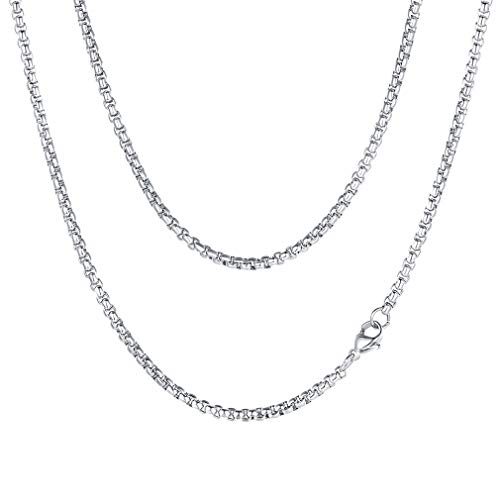 FaithHeart Kette ohne Anhänger, Edelstahl Venezianer Kette 80cm lang, Massive Halskette mit Geschenkebox für Geburtstag Valentinstag von FaithHeart