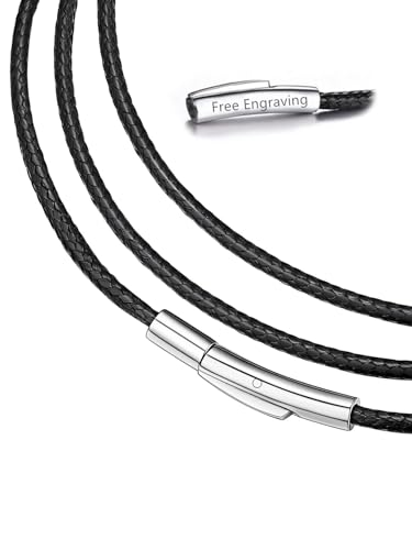 FaithHeart Lederkette Halskette Kunstleder Lederband Kette Partnerkette Freundschaftskette Halskette für Anhänger, 45cm, personalisierte Geschenke Baby von FaithHeart