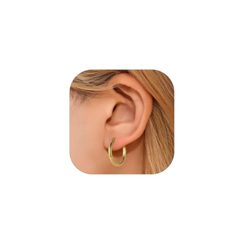 FaithHeart Ohrringe Silber 925 Stecker Gold Creolen Damen Mädchen Silberohrringe Huggies Helix Piercing 20MM Klappcreolen Groß Goldohrringe Ohrpiercing Kreolen Schmuck von FaithHeart