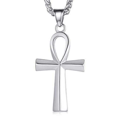 FaithHeart Personalisierte Ankh Kreuz Kette Vintage ägyptische Kreuz Anhänger mit Geschenkebox für Männer und Jungen von FaithHeart