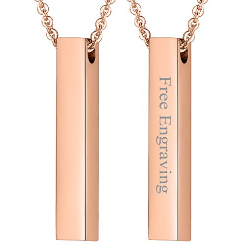 FaithHeart Personalisierter Bar Anhänger Rosegold 3D Bar Kette mit Wunsch Gravur FaithHeart Personalisierter Bar Anhänger Rosegold 3D Bar Kette mit Wunsch Gravur von FaithHeart