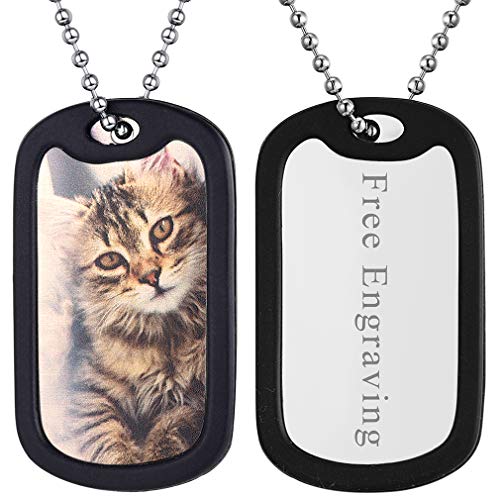 FaithHeart Personalisierter Dog Tag Foto Anhänger Bild Erkennungsmarken Anhänger Damen für Valentinstag Geburtstag Muttertag von FaithHeart