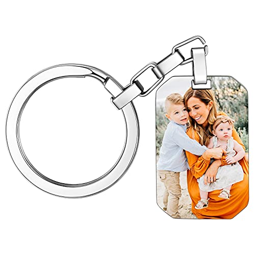 FaithHeart Personalisierter Keychain mit Foto Bild Text Gravur Damen Herren Hundemarke Schlüsselanhänger mit Wunschbild Wunschgravur für Valentinstag Geburtstag von FaithHeart