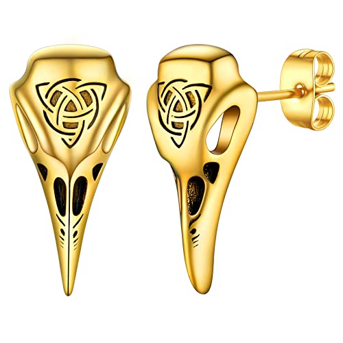 FaithHeart Retro Kräheschädel Ohrstecker Wikinger Retro Vogelschädel Ohrstecker mit Keltischer Knot Nordischer Amulett für Geburtstag Weihachten FaithHeart Retro Kräheschädel Ohrstecker Wikinger Retro Vogelschädel Ohrstecker mit Keltischer Knot Nordischer Amulett für Geburtstag Weihachten von FaithHeart