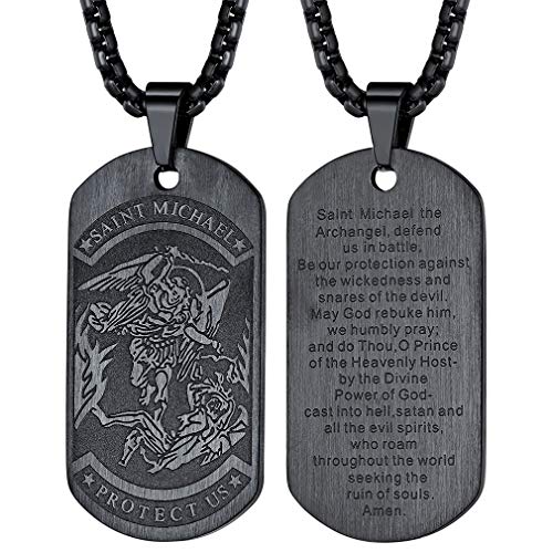 FaithHeart Saint Michael Serie Anhänger Herrenkette Dog Tag Halskette mit Schmuckbox mit Saint Michael Anhägner für Damen und Herren… von FaithHeart