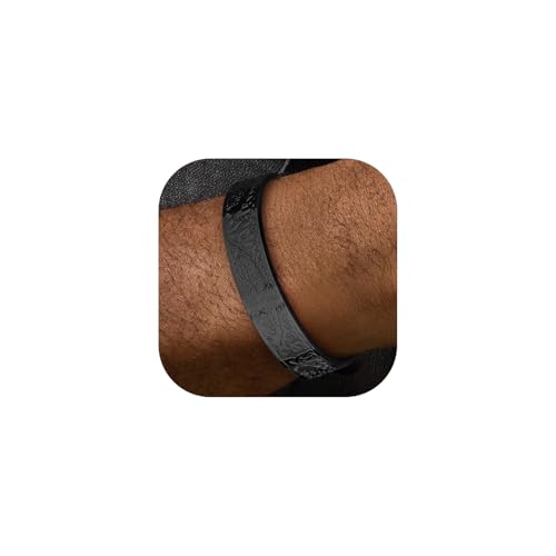 FaithHeart Schwarz Armreif für Herren Männer Keltischer Knot Armband mit Lebensbaum Punk Gotik Armschmuck mit Geschenekebox für Geburtstag Vatertag von FaithHeart