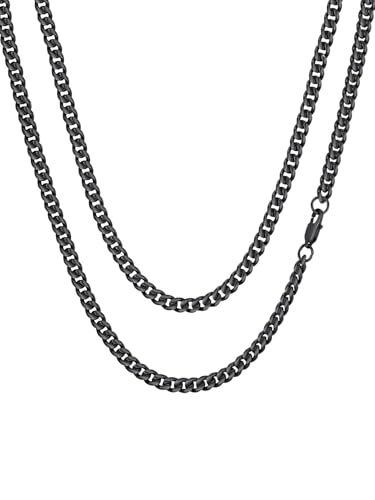 FaithHeart Edelstahl Halskette Herren Schwarz Panzerkette 6MM breit Kette Jungs Kubanische Ketten 50CM Kettenlänge Männerkette Freundschaftskette Accessoire Schmuck FaithHeart Edelstahl Halskette Herren Schwarz Panzerkette 6MM breit Kette Jungs Kubanische Ketten 50CM Kettenlänge Männerkette Freundschaftskette Accessoire Schmuck von FaithHeart