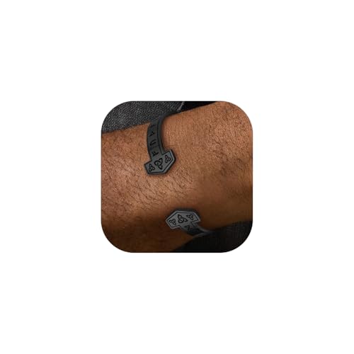 FaithHeart Schwarz Rune Armreif für Herren Jungen Punk Gotik Wikinger Mjölnir Armband Offener 15mm Rune Armband mit Geschenkebox für Männer Frauen FaithHeart Schwarz Rune Armreif für Herren Jungen Punk Gotik Wikinger Mjölnir Armband Offener 15mm Rune Armband mit Geschenkebox für Männer Frauen von FaithHeart