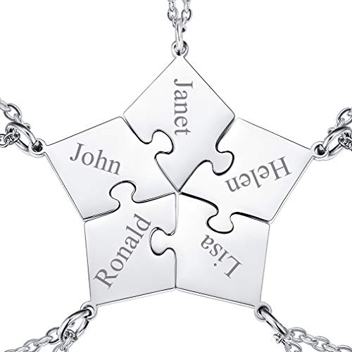 FaithHeart Silber DIY BFF Kette personalisierte Namenskette für 5 Freundshaftskette mit Geschenkebox für Kinder und Jugendlichen von FaithHeart