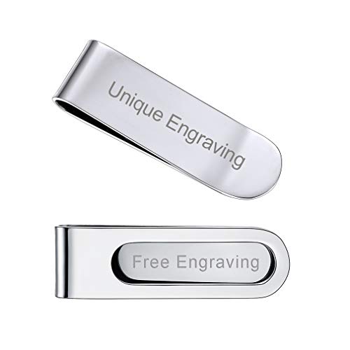 FaithHeart Silber Geldklammern mit Gravur aus Edelstahl Money Clip Herren Geldscheinklammer von FaithHeart