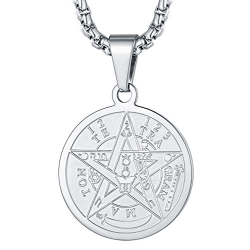 FaithHeart Silber Solomon Pentagram Anhänger mit 55+5cm Verlängerung perfekt als Valentinstag/Geburtstag/Obstern Geschenke von FaithHeart