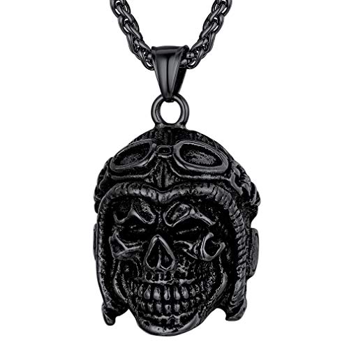 FaithHeart Totenkopf Kette aus Edelstahl Retro Stil Totenkopf Anhänger für damen und Herren von FaithHeart