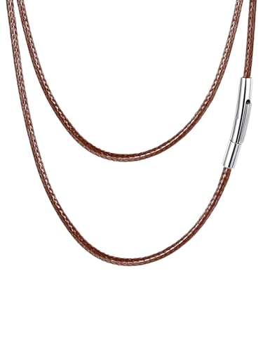 FaithHeart 3mm breit 45cm lang wasserdichte Lederkette Freundschaftskette Partnerkette Kunstleder Kette für damen Jungen von FaithHeart