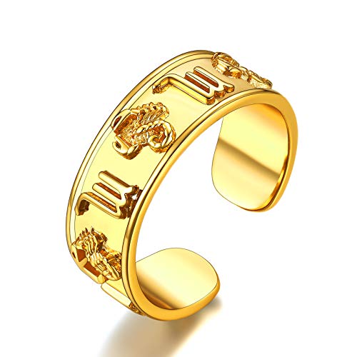 FaithHeart Vintag Ring Herren Damen Sternzeichen Skorpion Ring Sternbild Ring Offener Verstellbarer Ring für Valentinstag Weihnachten Geburtstag von FaithHeart