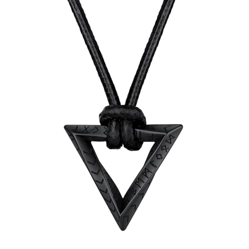 FaithHeart Wikinger Rune Amulett für Herren Damen, Einzigartiger Mobius Anhänger mit Wikinger Rune Symbol, Triangel Anhänger für Geburtstag Weihnachten Muttertag von FaithHeart