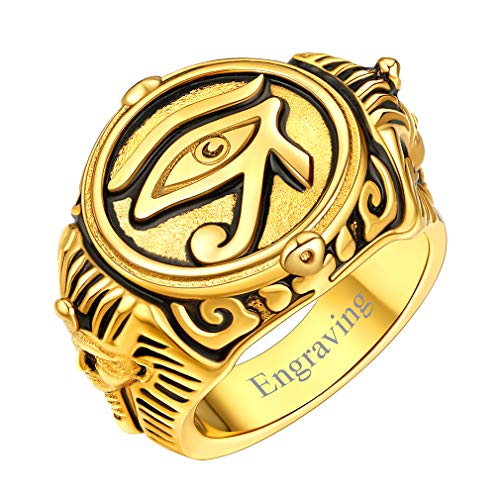 FaithHeart gold Horus Auge Siegelring Bandringe Retro Herren Jungen Bandring mit geschenkebox für damen und herren von FaithHeart