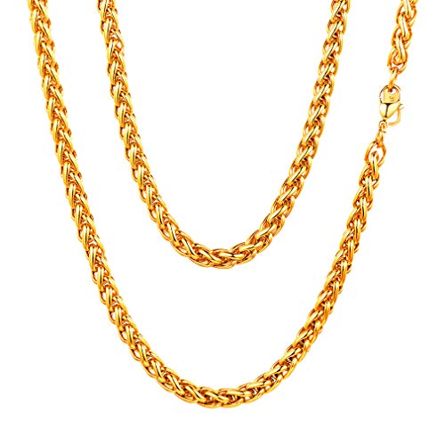 FaithHeart goldene Weizenkette für Damen und Herren, 6MM Breit 70cm Lang Punk Halskette, Massive Weizenkette Halskette für Freunden Sohn Papa FaithHeart goldene Weizenkette für Damen und Herren, 6MM Breit 70cm Lang Punk Halskette, Massive Weizenkette Halskette für Freunden Sohn Papa von FaithHeart