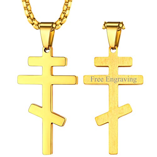 FaithHeart personalisierte vergoldete Kreuzkette Herren Damen Orthodoxe Kreuzkette Religiöser Orthodoxe Kreuz Anhänger für die orthodoxen Gläubigen… von FaithHeart