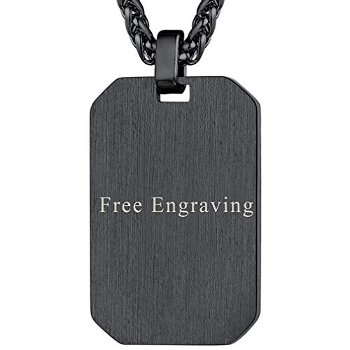 FaithHeart schwarz Dog Tag mit Gravur personalisierter Dog Tag Anhänger von FaithHeart