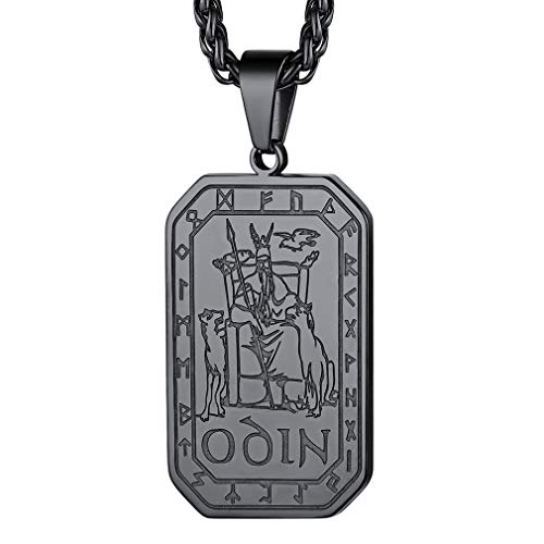 FaithHeart schwarz Viking Amulett Anhänger Nordische Odin Kette Winkinger Odin Anhänger für Kinder und Jugendlichen von FaithHeart