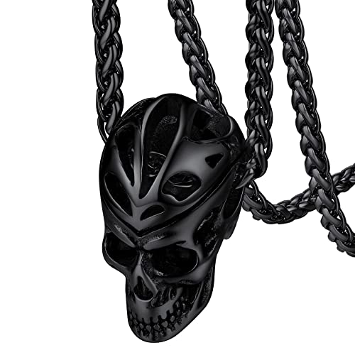 FaithHeart schwarz Totenkopf mit Keltischer Knot Symbol für Herren Jungen Punk Gotik Skull Schädel Anhänger für Freunden Ehemann von FaithHeart