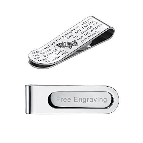 FaithHeart Edelstahl Money Clip ** with Free Personalisation ** Gravur graviert, Personalisierte Geschenk Herren von FaithHeart