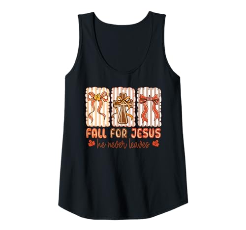 Damen Verliebe Dich in Jesus Er verlässt Niemals christliche Herbstglaubensfrauen Tank Top Damen Verliebe Dich in Jesus Er verlässt Niemals christliche Herbstglaubensfrauen Tank Top von Faithful Autumn Leaves Scripture Apparel Co