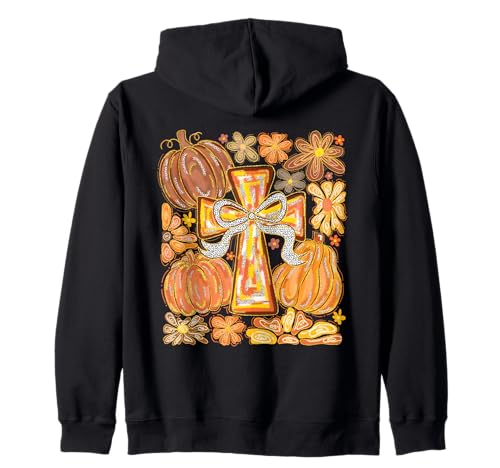 Herbst Kreuz Kürbisse & Blumen Christian Herbst Glaube Frauen Kapuzenjacke Herbst Kreuz Kürbisse & Blumen Christian Herbst Glaube Frauen Kapuzenjacke von Faithful Fall Cross Pumpkins and Floral Apparel