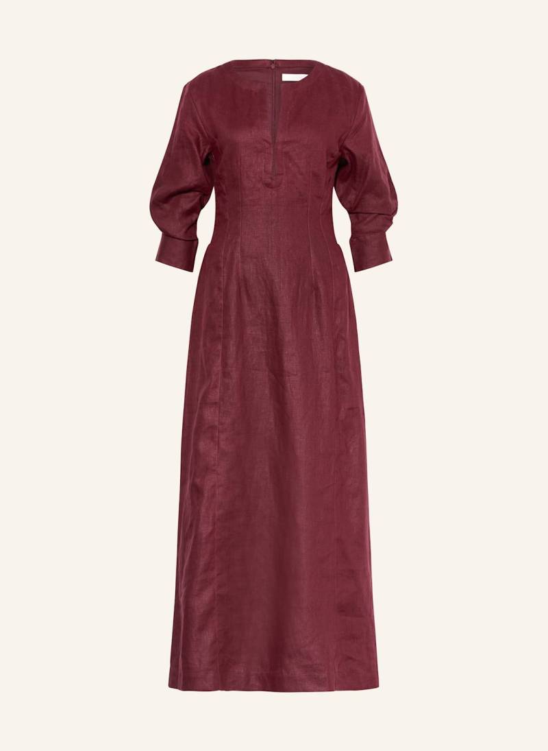 Faithfull The Brand Leinenkleid Asha Mit 3/4-Arm rot von Faithfull the Brand