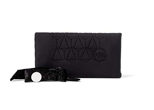 Fajers Clutch Tasche Gross schwarz 35x35 cm faltbar Naturkautschuk mit Samt-Haarband & Duft von Fajers