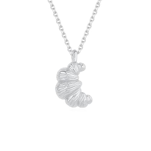 Fajewellery Kette Damen Gold Silber Klein Croissant Anhänger Halskette Schmuck Geschenke (Silber) von Fajewellery