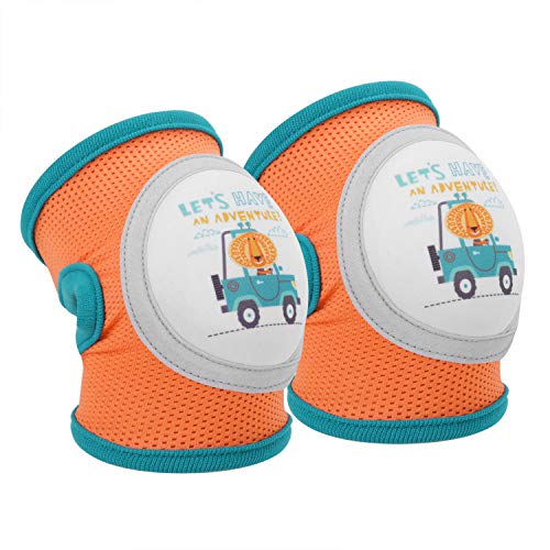 Baby Knieschützer zum Krabbeln Unisex Baby Krabbeln Anti-Rutsch Kleinkind Knieschoner Elastisches Atmungsaktives Krabbel Cartoon Knieschoner Baby Junge Knie Ellenbogen Protektor Schutz (Löwe) von FakeFace