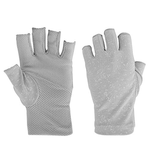 Damen Herren Baumwollhandschuhe Fingerlose Handschuhe Rutschfeste Fahrradhandschuhe Sonnenschutz Halbfinger Fäustlinge Laufhandschuhe für Autofahren Motorrad Fahrrad Sport Camping Wandern Outdoor von FakeFace