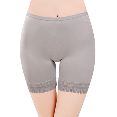 Damen Unterwäsche Slip Unterhosen Sicherheits Shorts Unterwäsche Kurz Leggings Panties Softe Spitze Hipster Pantys, Grau, von FakeFace
