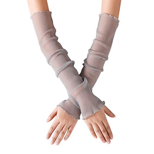 FakeFace Armstulpen Sommer Damen Kühlung Arm Ärmel Spitze Arm Stulpen UV-Sonnenschutz Armlinge Lange Netz Handstulpen Dünne Eisseide Armschutz für Radsport, Klettern, Wandern und Reisen von FakeFace