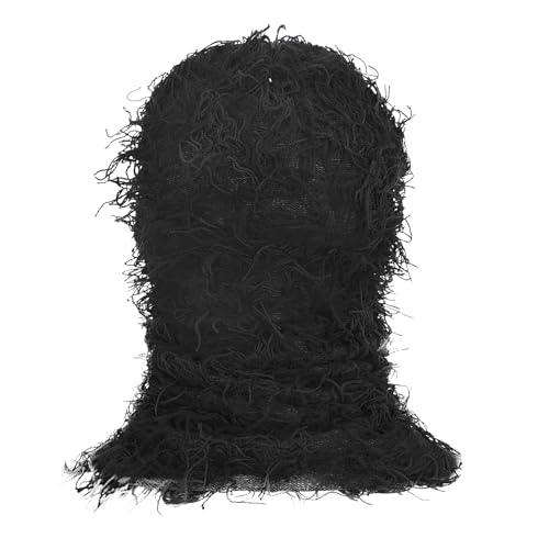 FakeFace Balaclava Distressed Knitted Warm Ski Mask Hat Gestrickte Sturmhaube Vollgesicht Skimasken Winddicht Halswärmer Beanie Cap für Männer Frauen Kostüm Zubehör von FakeFace