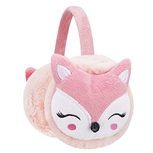 FakeFace Damen Mädchen Winter Ohrenschützer Ohrenwärmer Outdoor Faux Fur Earmuffs Verstellbar Warme Plüsch Ohrwärmer Ear Muffs Winterzubehör Outdoor Ohrenmuscheln (Fuchs-Rosa) von FakeFace