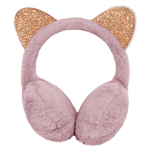 FakeFace Damen Mädchen Winter Ohrenschützer Ohrenwärmer Outdoor Faux Fur Earmuffs Verstellbar Warme Plüsch Ohrwärmer Ear Muffs Winterzubehör Outdoor Ohrenmuscheln (Pink) von FakeFace