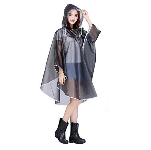 FakeFace Damen Transparent Regenponcho Regenumhang Motorad Regenmantel Regenjacke aus Eva wasserdichte Trenchcoat Parka Regenkleidung Raincoat Regencape von FakeFace