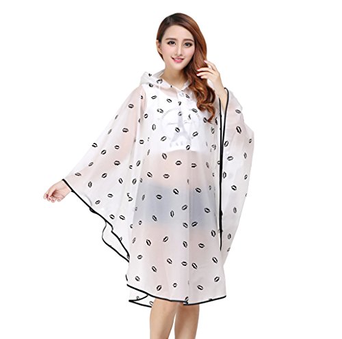 FakeFace Damen Transparent Regenponcho Regenumhang Motorad Regenmantel Regenjacke aus Eva wasserdichte Trenchcoat Parka Regenkleidung Raincoat Regencape von FakeFace