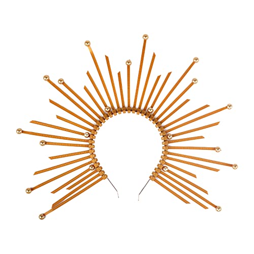 FakeFace Halo Krone Mary Göttin Stirnband Damen Halloween Kostüm Göttin Kopfbedeckung Sonnengott Cosplay Kopfschmuck Halloween Karneval Kopf Kostüm Zubehör von FakeFace