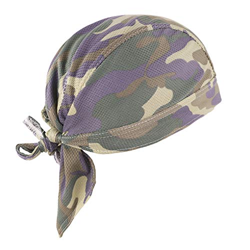 Kopftuch für Damen Herren Bandana Cap Hut Sport Kopfbedeckung Piratenmütze Hip Hop Cap Stirnband aus atmungsaktive Baumwolle (Tarnung-Netz 1) von FakeFace