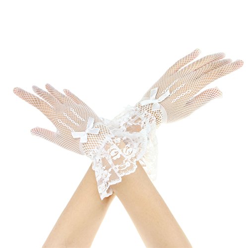 FakeFace Liying Neu Kurz Spitzenhandschuhe Brauthandschuhe Damen Spitze Handschuhe Hochzeit Abend Party Sexy Hochzeithandschuhe von FakeFace