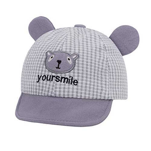 FakeFace Mütze Baby Mädchen Jungen Schirmmütze Baby Kappe Baumwoll Schiebermütze Cappy Baby Hat Basecap Babymütze Sommer Kindermütze Grau Unisex von FakeFace