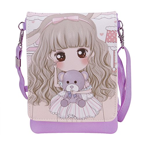 FakeFace Niedliche Kinder Geldbörse Schlüsselbeutel Mädchen Handytasche Crossbody Bag Umhängetasche Kartenmäppchen(inkl.Schultergurt) perfektes Geschenk von FakeFace