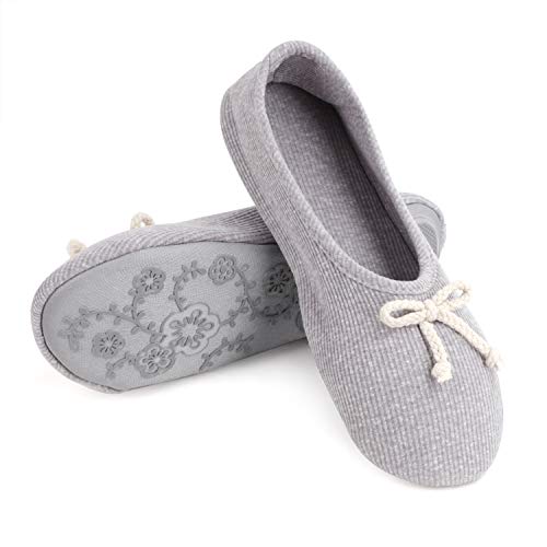 FakeFace Süße Baumwolle Ballerina Hausschuhe Hausschlappen Damen Mädchen Hefterzufuhren Pantoffeln Indoor Warme Slippers mit Schleife für Winter Herbst Frühling von FakeFace