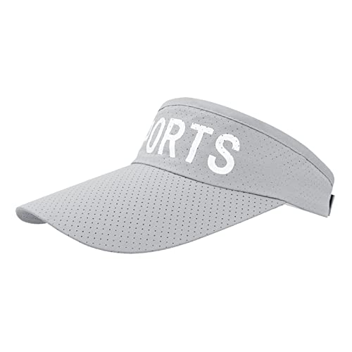 FakeFace Unisex Schildkappe Sports Visor Cap Sonnenschild mit Schweißband Sonnenhut Sonnenblende Visor Cap für Tennis, Golf, Laufen, Sport, Training, Freizeit für Männer und Frauen (Sport-hellgrau) von FakeFace