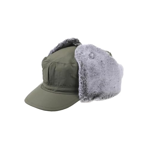 FakeFace Unisex Schirmmütze mit ohrenschützer gefüttertes Basecap Damen Herren Winter Dicke Mütze Kappen Golf Cap Fliegermütze Wintermütze Windschutz Baseballcap mit Schirm und Ohrenklappen von FakeFace