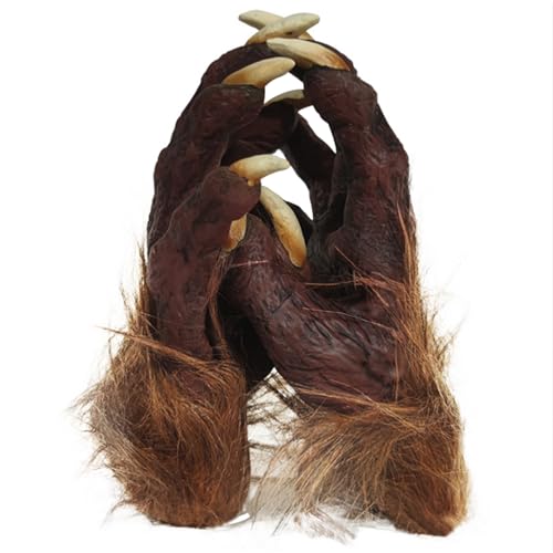 FakeFace Werwolf Klaue Handschuhe, Haariger Werwolf Pfote Skelett Handschuh Halloween Kostüm Tierhandschuhe Zombiehandschuhe, Gruselige Gothic Teufel Vampir Requisiten Party Festival Kostüm Zubehör von FakeFace